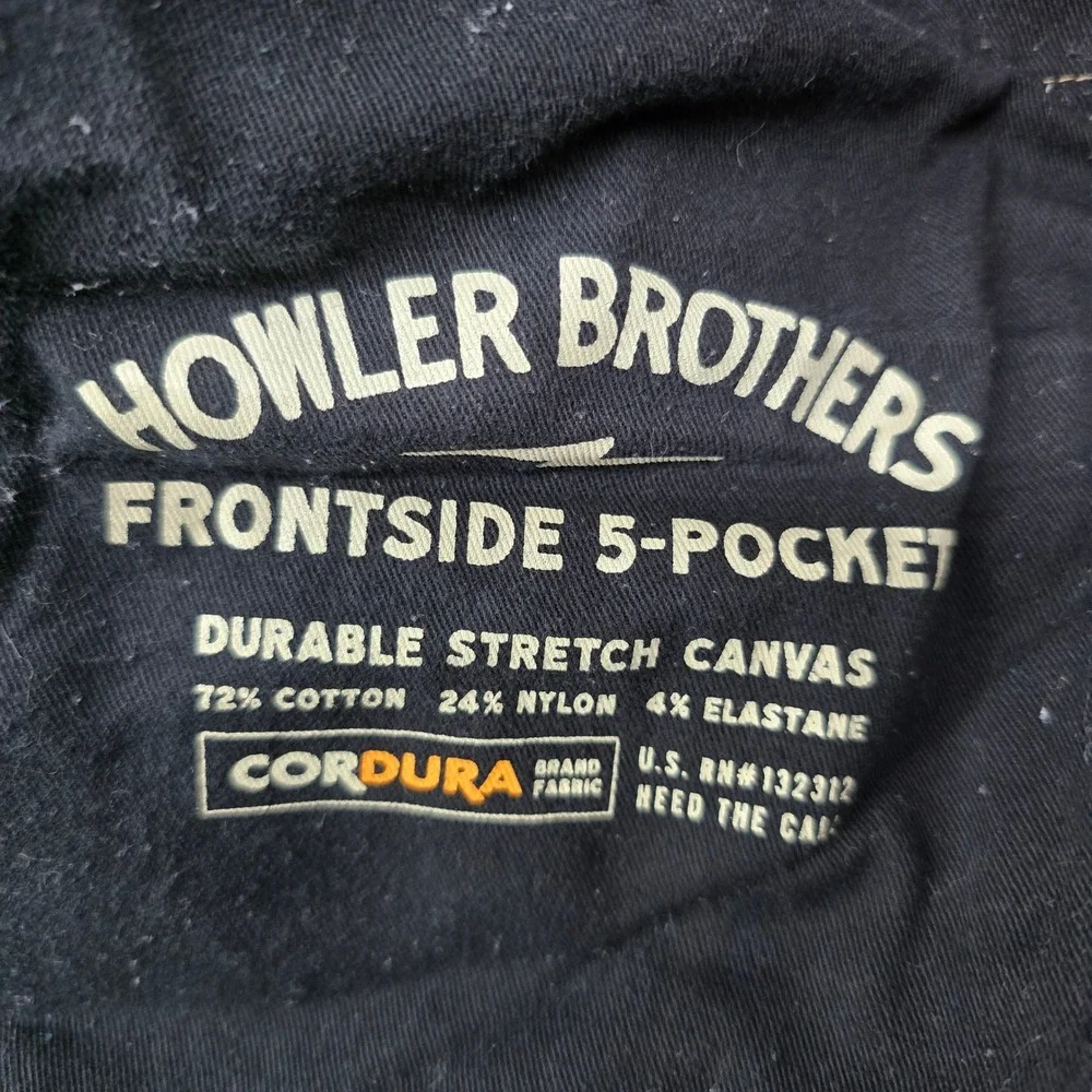Howler Brothers Frontside 5-Pocket Pants Mens 40x32 Tan Cordura Stretch Canvas